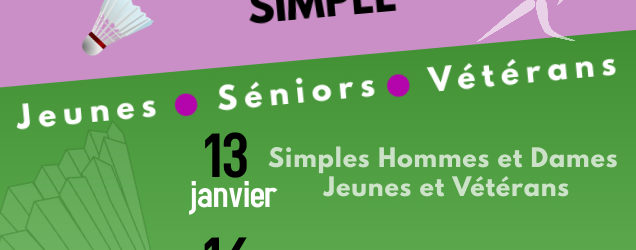 Après le championnat départemental de double, le comité organise son deuxième championnat départemental, celui de simple. Ce championnat se déroulera les 13 et 14 janvier 2024 à Annonay, au gymnase […]