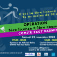 Le comité Drôme-Ardèche de Badminton organise le samedi 02 novembre 2024, une opération pour offrir des raquettes aux jeunes licenciés Drôme-Ardéchois. Cette opération s’adresse aux jeunes joueurs de moins de […]
